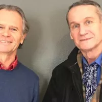 Thierry Lyonnet (gauche) et Andreï Makine (droite)