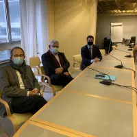 2020 - RCF Jura - Le président de l'Ordre départemental des médecins Jean-François Louvrier, le directeur de l'hôpital Gilles Chaffange et le maire de Dole Jean-Baptiste Gagnoux