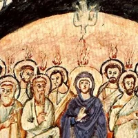 Wikimedia Commons - La Pentecôte, miniature des Évangiles de Rabula, 586.