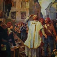 © Le Bienheureux Noël Pinot montant à l'échafaud pour être guillotiné