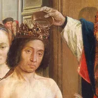 Wikimédia Commons -  Représentation anachronique du baptême de Clovis, par le maître de Saint Gilles