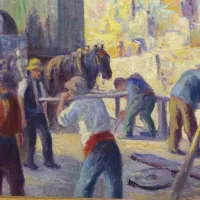 détail d'un tableau de Maximilien Luce, exposition villes ardentes à Caen