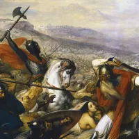 Wikimédia Commons - Charles Martel à la bataille de Poitiers, en octobre 732, par Charles de Steuben (1837)