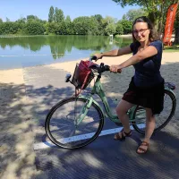 lac de Belle-Isle à Châteauroux avec Anna Sabathé, guide conférencière pour l'office de tourisme