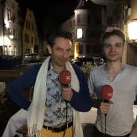 Benoit Piatkowski, directeur du festival à gauche et Jonathan Fournel, révélation du festival de Fénétrange, originaire du village tout proche d'Insviller, fraîchement couronné au Concours Reine Elisabeth 2021