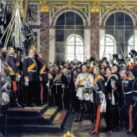 Proclamation de l'Empire allemand dans la galerie des Glaces du château de Versailles, le 18 janvier 1871 (peinture d'Anton von Werner, 1885) ©Wikimédia Commons