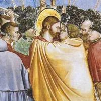Wikimédia Commons - Le baiser de Juda peint par Giotto, v. 1304 (Padoue)