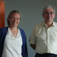 Marie-Liesse d'Oysonville, responsable d'aumônerie au Centre Hospitalier du Mans et le P. Bruno Delaroche © RCF Sarthe