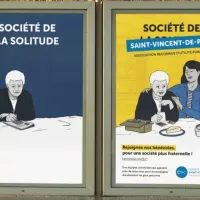 L'une des affiches de la nouvelle campagne nationale de © la Société St Vincent de Paul.