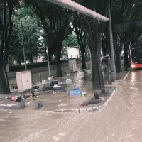 Le 4 octobre, l'Huveaune a débordé sur le boulevard Michelet. DR