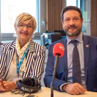 Sylvie Fayolle (à gauche) et Fabrice Pannekoucke - © RCF Lyon