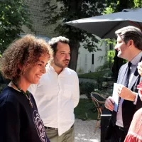 Leïla Slimani entourée des membres du jury de l'édition 2021 du concours d'écriture en prison proposé par l'association Lire pour en Sortir / @Lire pour en Sortir