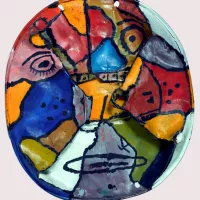 Gaston Chaissac, Couvercle de lessiveuse, 1955, Historial de la Vendée.
