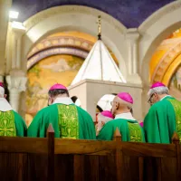 Des évêques priant à Lourdes -  Guillaume POLI  CIRIC