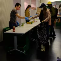 Une distribution alimentaire à Strasbourg.