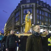 La marche de Saint-Joseph, lors du pèlerinage des pères de familles, le 1/03/2017 à Paris ©Corinne SIMON/CIRIC