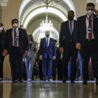 Le président des État-Unis Joe Biden après avoir prononcé son discours marquant le premier anniversaire de l'assaut du Capitole, le 06/01/2022, Washington DC ©POOL / GETTY IMAGES NORTH AMERICA / Getty Images via AFP