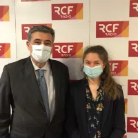 Éric Étienne, préfet de Haute-Loire et Raphaëlle Korotchansky, sous-préfète à la relance étaient les invités de RCF © Stéphane Longin