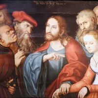 Lucas Cranach l'Ancien, Le Christ et la femme adultère, 1520 ©Wikimédia commons