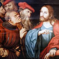 Lucas Cranach l'Ancien, Le Christ et la femme adultère, 1520 ©Wikimédia commons