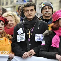 Patrick Sanguinetti, président de l'association David et Jonathan, lors de la manifestation pour le mariage pour tous, Paris, le 27/01/2013 ©Corinne SIMON/CIRIC