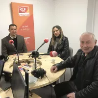 Gérard Gros, président de la Banque Alimentaire des Bouches-du-Rhône, Habiba Otmani, salariée en insertion, Fourat Troudi, directeur d'exploitation de l'atelier Fruits & Légumes Solidarité 