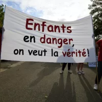 Manifestation contre la pollution chimique à Conques-sur-Orbiel, le 02/09/2019 ©PASCAL PAVANI / AFP