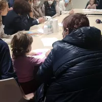 Ukrainiens à la maison d'accueil aux victimes à Nice 
