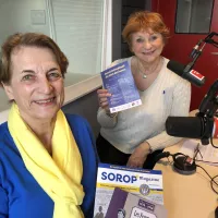 Chantal Ladenburger, présidente du Soroptimist de Metz et Hélène Courson vice-présidente de MiXYtés dans les studios de RCF à Metz