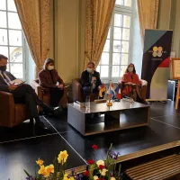 François GROSDIDIER, Maire de Metz et Président de l’Eurométropole de Metz, entouré de Lydie POLFER, Bourgmestre de la Ville de Luxembourg, d’Uwe CONRADT, Maire de Sarrebrück, et d’Elvira GARBES, Adjointe au Maire de Trèves