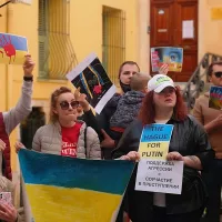 Mobilisation en soutien à l'Ukraine à Villefranche-sur-mer (Photo d'archives ©Laura Vergne)