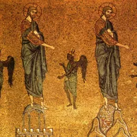 Les tentations du Christ, fresque du XIIe s., basilique Saint-Marc, Venise  ©Wikimédia Commons