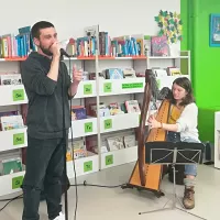 Rimé, médiathèque Vaillant Bourg 19 mars 2022, accompagné par Maëlenne