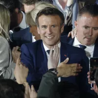 Emmanuel Macron après l'annonce de sa victoire le 24/04/2022 à Paris ©Ludovic MARIN / AFP