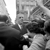 Le général de Gaulle présente le projet de la nouvelle Constitution, Bordeaux, le 21/09/1958 ©STAFF / AFP