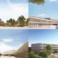 Visuel du futur collège de Lançon-Provence, situé au nord de la ville sur la route de Pelissanne @ Rudy Ricciotti & UNIC Architecture