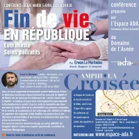 Erwan Le Morhedec donnera une conférence organisée par l'Espace ADA demain soir, mardi 05 avril, au sujet de la fin de vie et en présence de médecins en soins palliatifs.