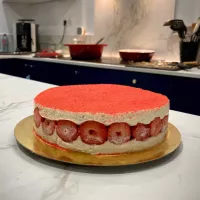 Le délicieux fraisier préparé par Hélène et Stéphanie ! © RCF - Stéphanie Boutevillain.