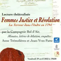 Femmes, Justice et Révolution, lecture théâtralisée aux Archives départementales de l'Indre.