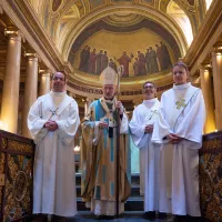 Samuel Marquet, MGR d'Ornellas, Jacques de la Masselière et Maurice Hellec