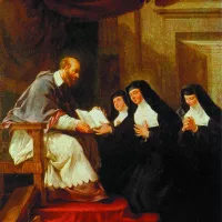 François Sales remet le Traité sur l'amour de Dieu aux sœurs de l'Ordre de la Visitation  ©Wikimédia commons