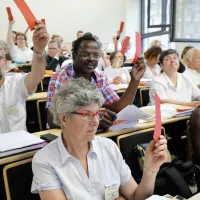 Une vote durant le synode national de l'Église protestante unie de France (ÉPUdF) en 2017 à Lille ©Corinne SIMON/CIRIC