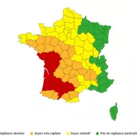 12 département du Sud-Ouest en vigilance rouge canicule ce vendredi, ©MétéoFrance.