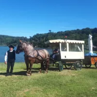 La calèche de la Troménie de Marie en entraînement avant le départ ©Troménie de Marie