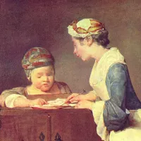 Leçon particulière dans la seconde moitié du XVIIIe siècle. Tableau de J-B Chardin ©Wikimédia commons