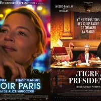 ©Affiche du film "Revoir Paris" d’Alice Winocour ; affiche du film "Le Tigre et le Président", de Jean-Marc Peyrefitte