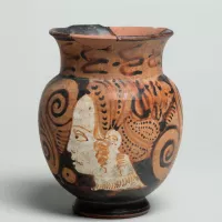 Vase olpé étrusque, IVe siècle av JC. © Musée George Sand.