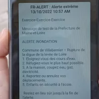 Message FR-Alert © Préfecture de Maine-et-Loire