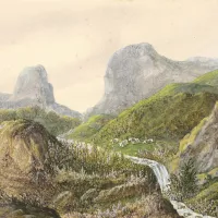 Paysage d'Auvergne, dendrite de George Sand, de 1873. © Musée George Sand.