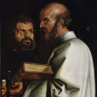 Paul, à droite, avec Marc. Diptyque Les Quatre Apôtres de Albrecht Dürer (1526), Alte Pinakothek, Munich ©wikimediacommons